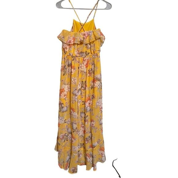 As U Wish- Women’s Yellow Floral High Low Dress, Size Large - Picture 6 of 11
